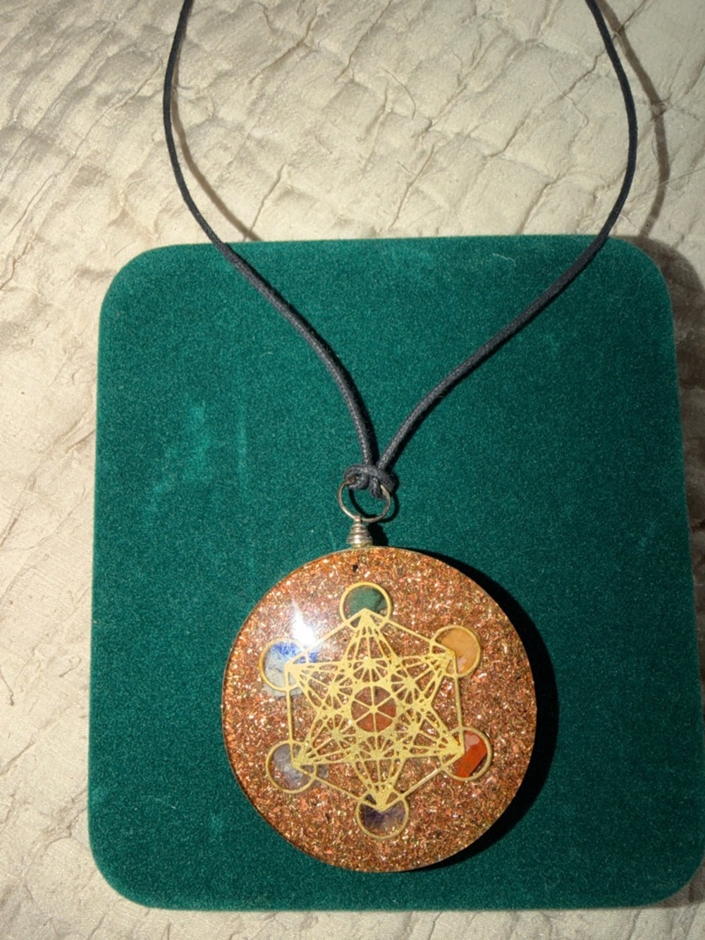 Geometric Chakra Pendant Necklace Copper semi precious carnelian lapis citrine